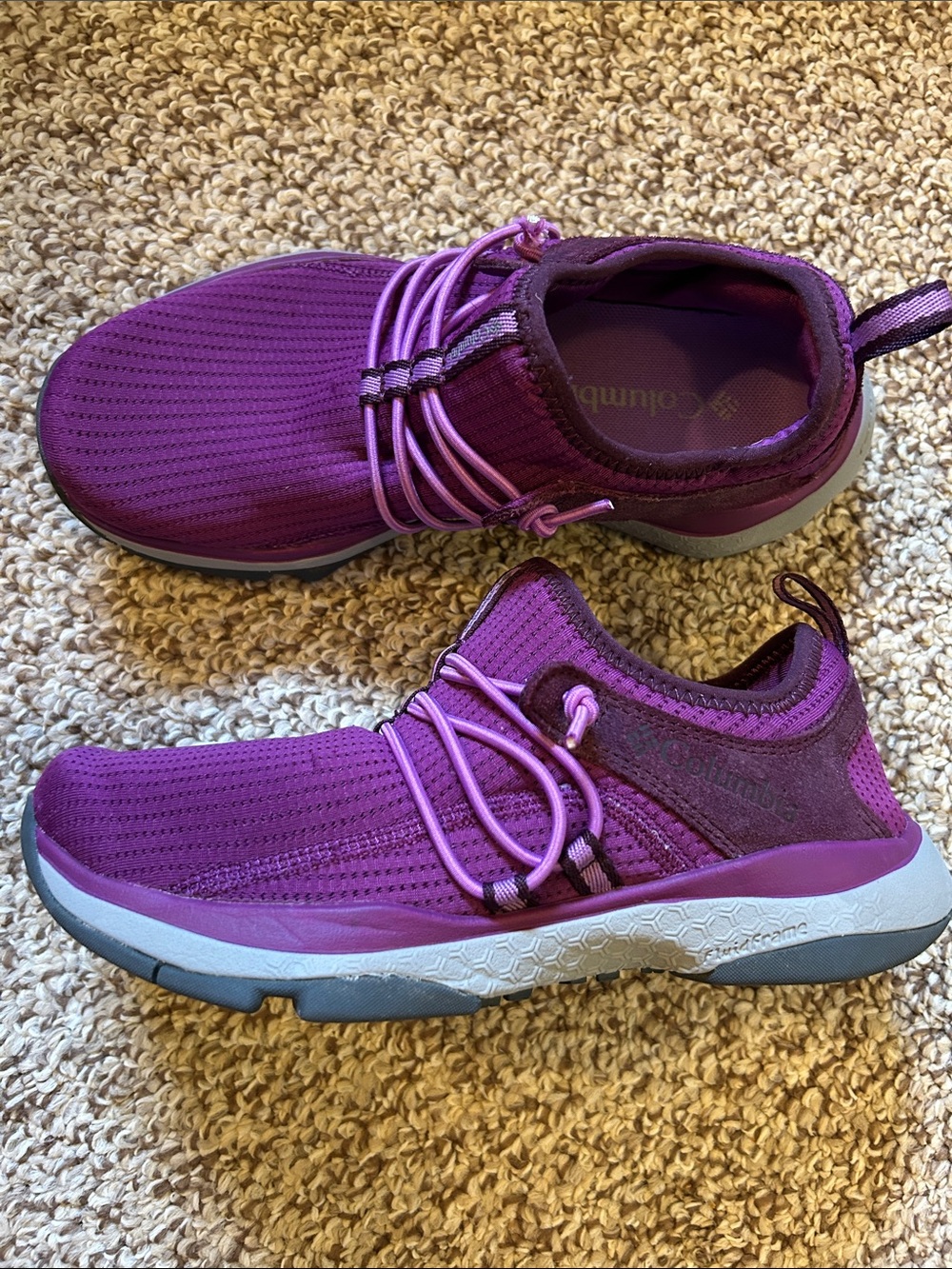 Columbia Women’s Purple Slip-On Sneaker/Water Shoe with Elastic Laces